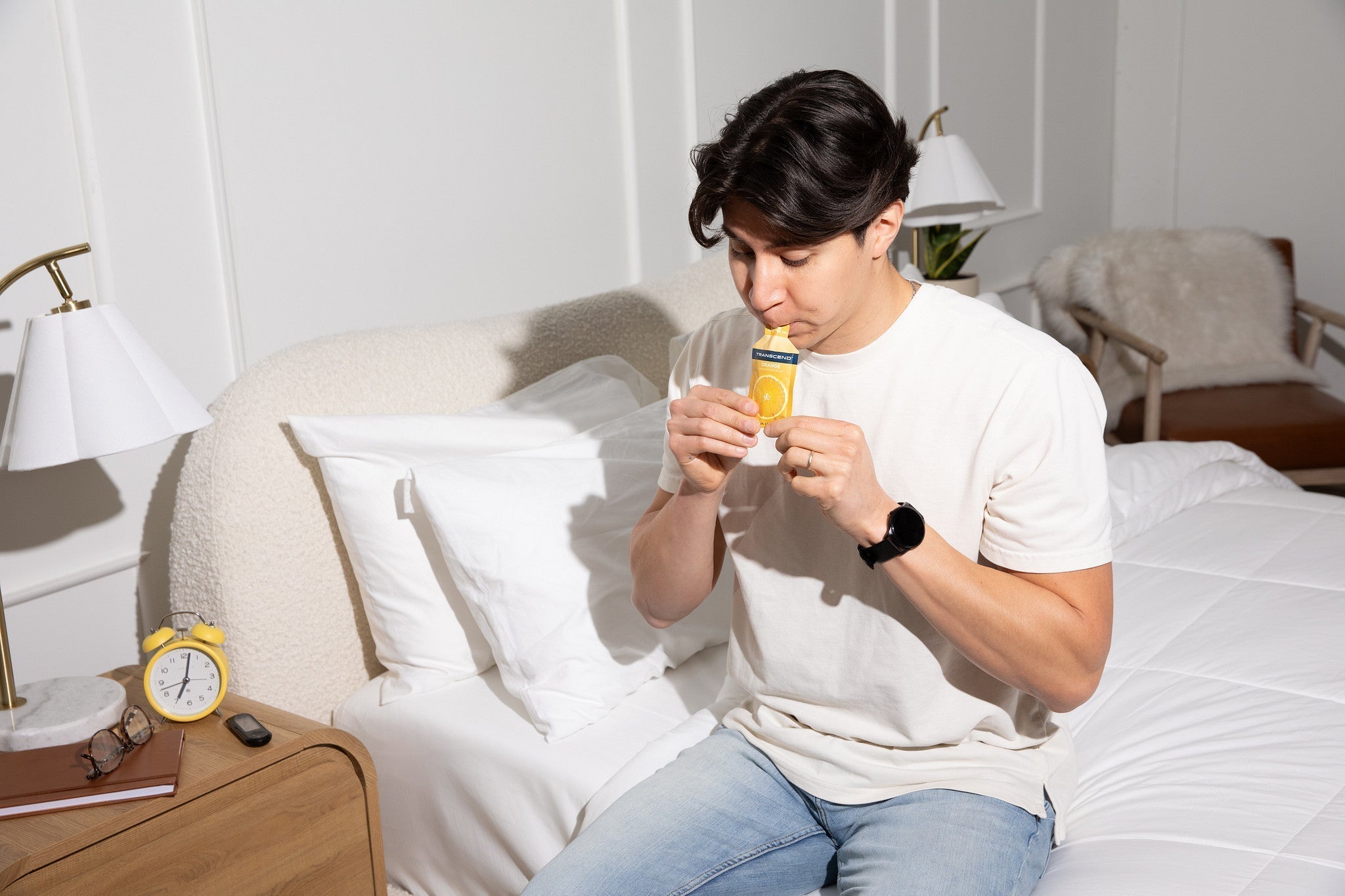 Cover image of someone using transcend glucose gel at bedside for blog post titled Essential Products for Managing Nighttime Low Blood Sugar: Complete Guide to Overnight Hypoglycemia Safety